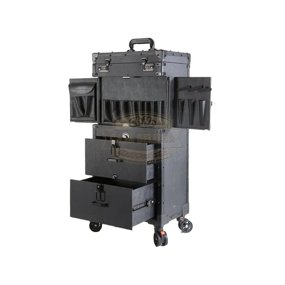 Maleta Con Rueda Para Peluquería Y Maquillaje Profesional Negra