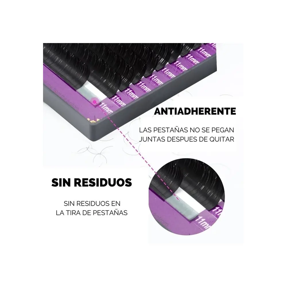 Blister Pestañas Aplicacion Mink 1x1 1pz Una Medida 0,07C (11mm a 15mm) 3 Blister Pestañas Aplicacion Mink 1x1 1pz Una Medida