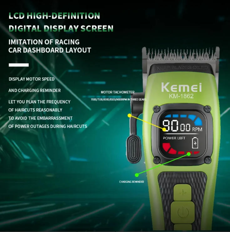 Máquina De Corte Kemei Barber Km-1862 9000PRM 4 Máquina De Corte Kemei Barber Km-1862 9000PRM - Imagen 4