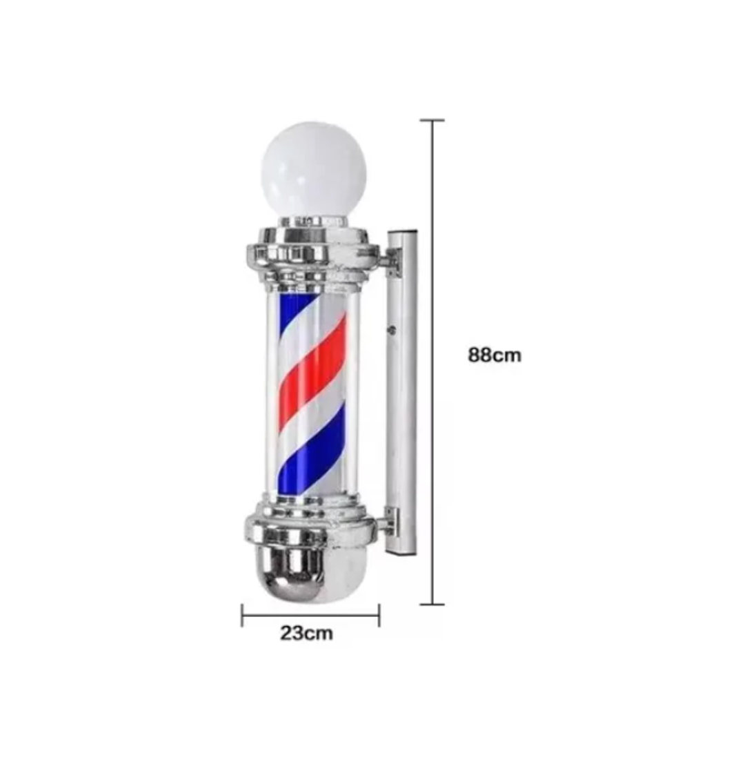 Pole Giratorio Barber Shop 88cm Plateado / Dorado / Negro 3 Letrero Barbería Peluquería Pole Giratorio Barber Shop 88cm Plateado